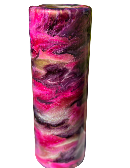 20oz tumbler pink and purple marbled design on a gold base
