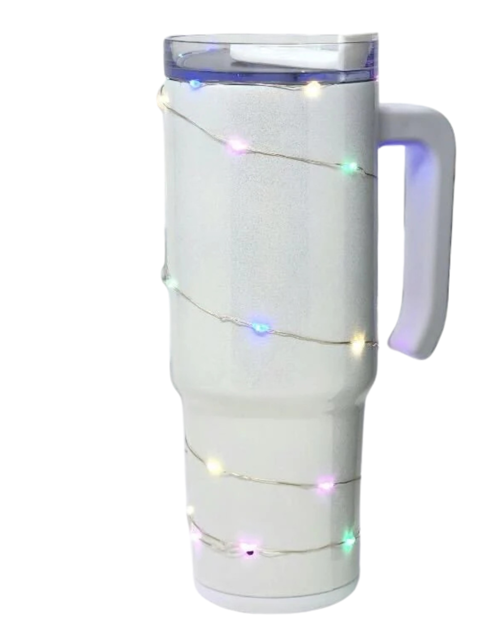 This tumbler comes with lights. they can be turned on, off ang the batteries can be changed.