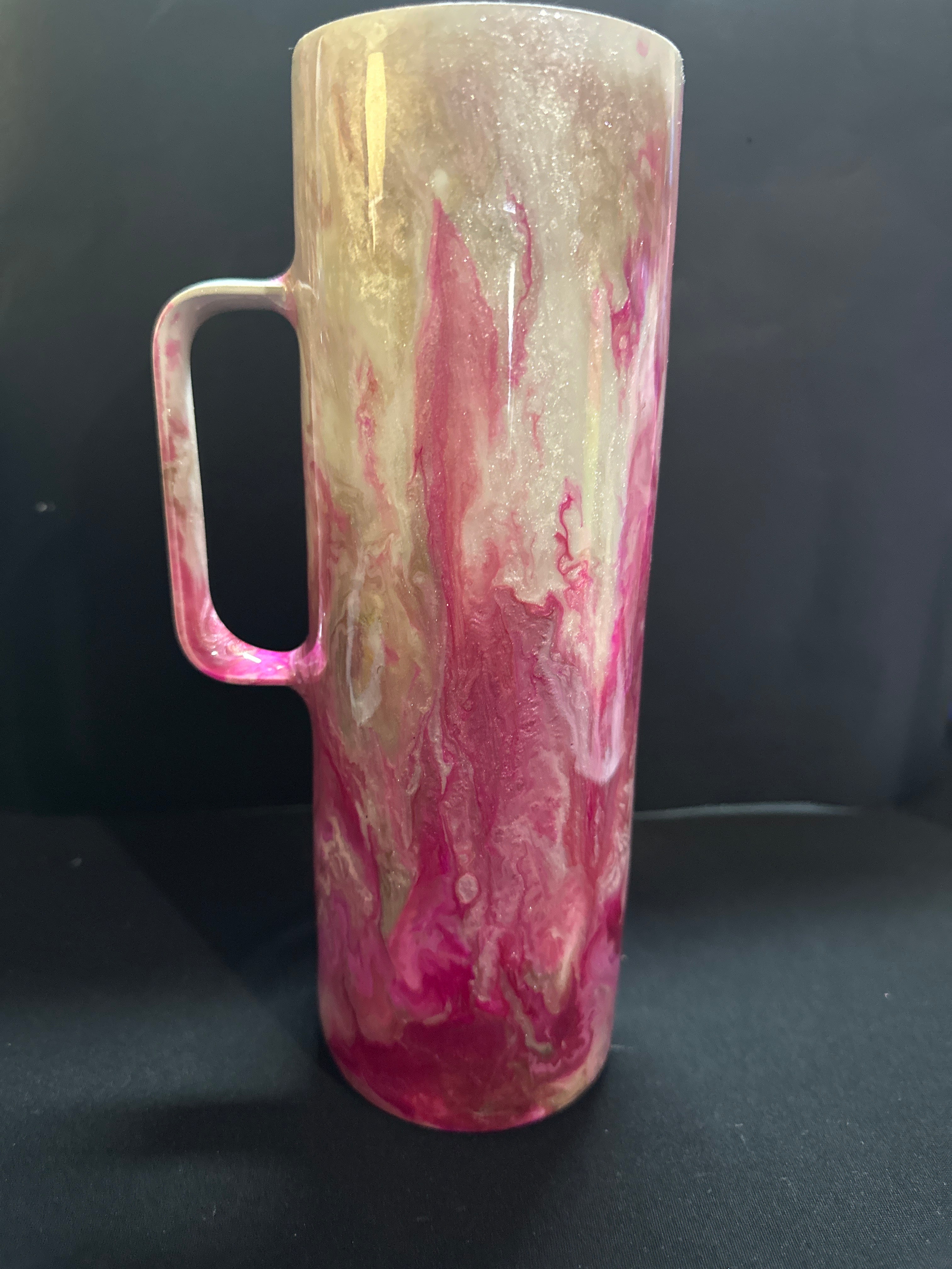 Pink and white double marble