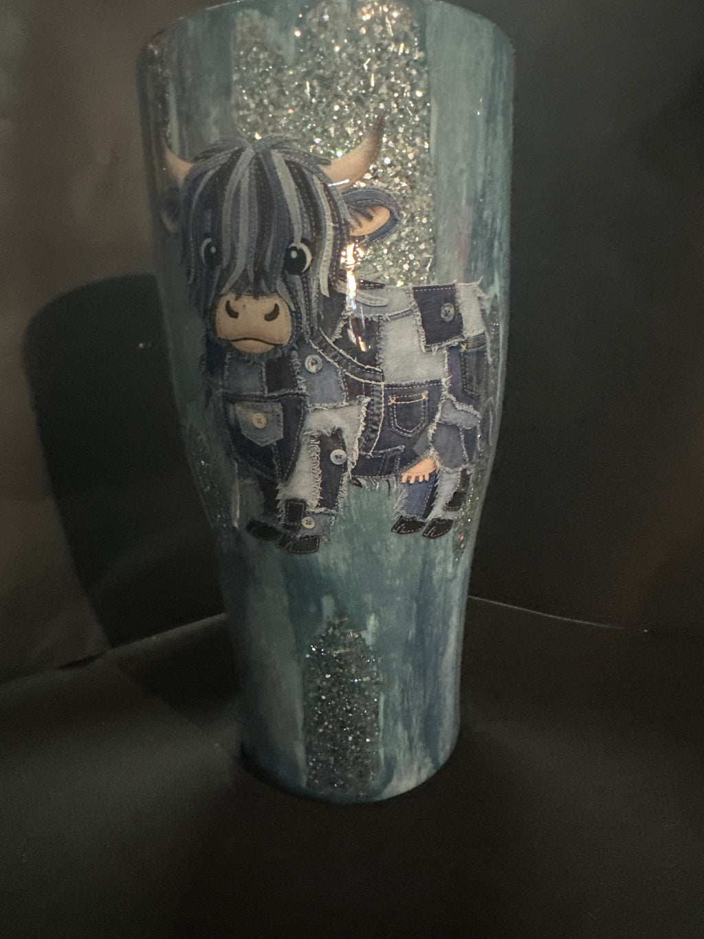 Blue Jean Highland Cow Tumbler