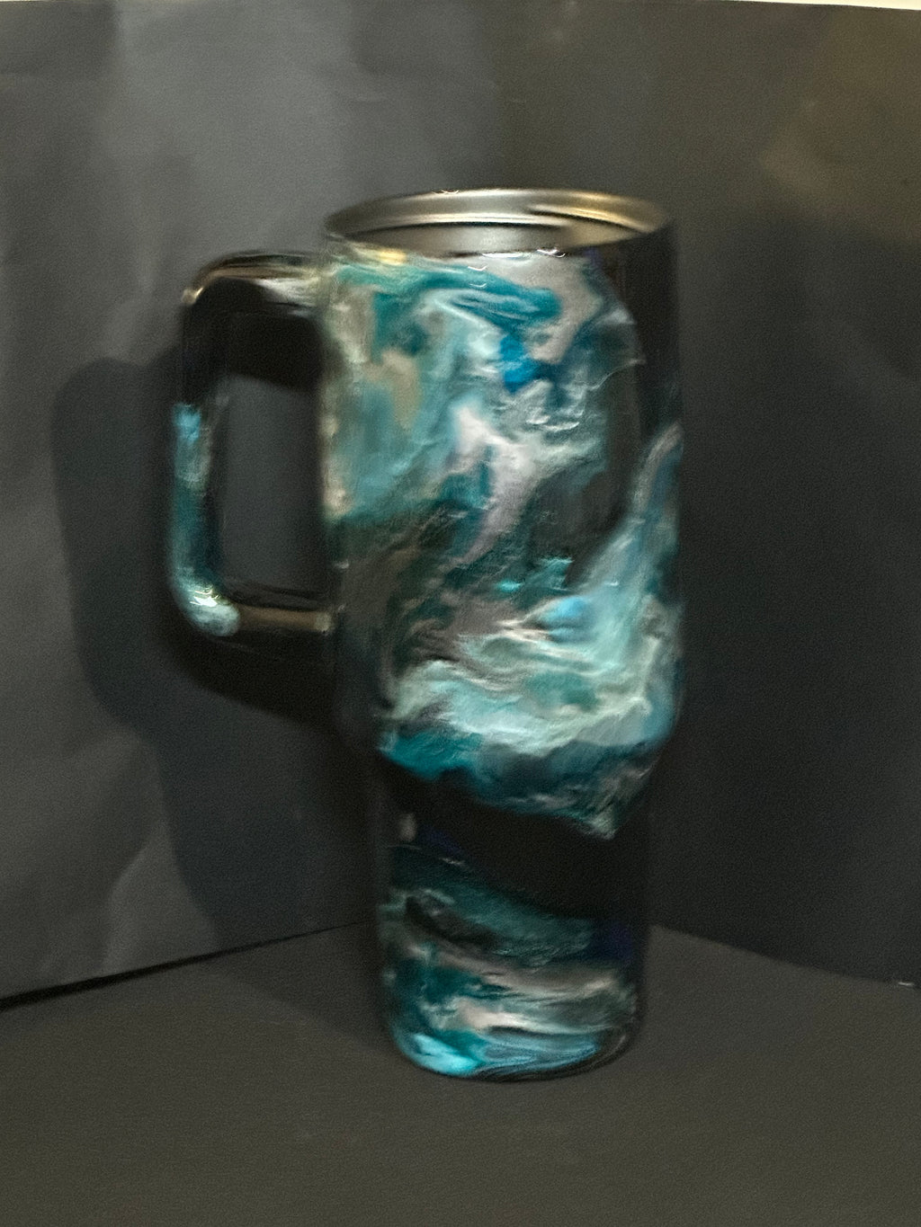 40oz Black base Blues and silver