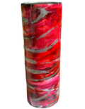 All red with a little white alcohol ink tumbler. Very pretty and sparkly.