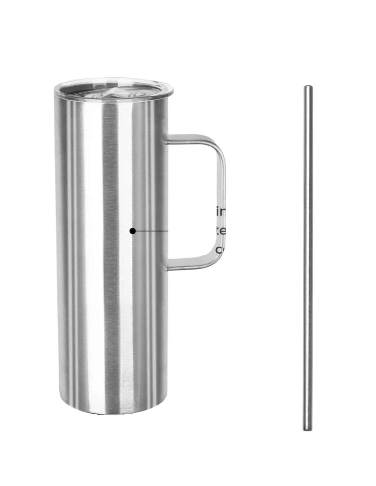 20 oz Skinny Stainless Steel Tumbler with Handle
