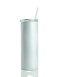 25oz METALLIC GLITTER SKINNY TUMBLER - WHITE