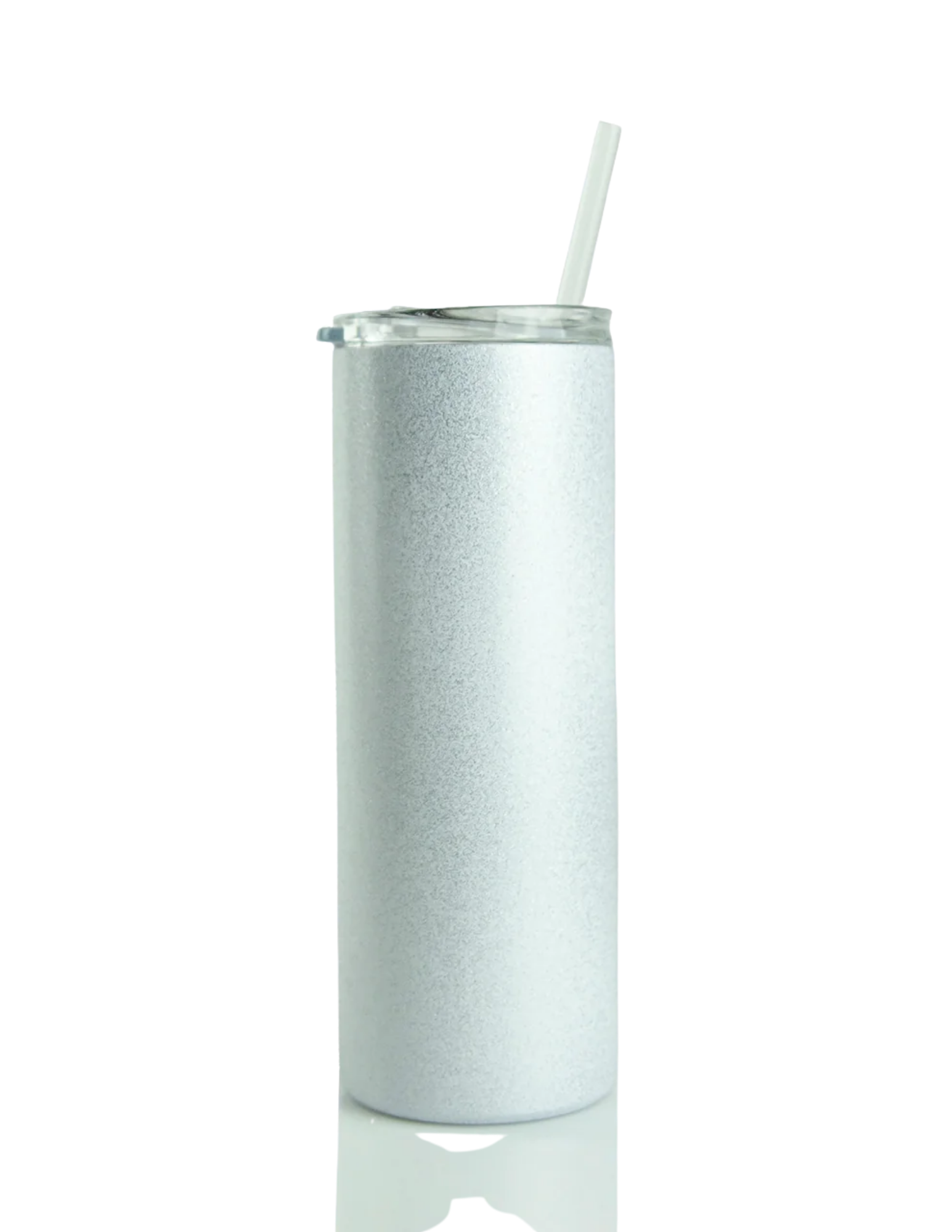 25oz METALLIC GLITTER SKINNY TUMBLER - WHITE